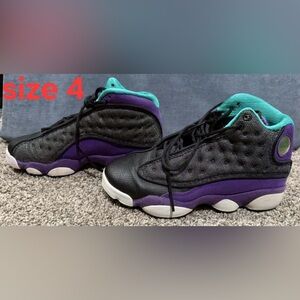 Jordan Kids Black and Purple Sneakers